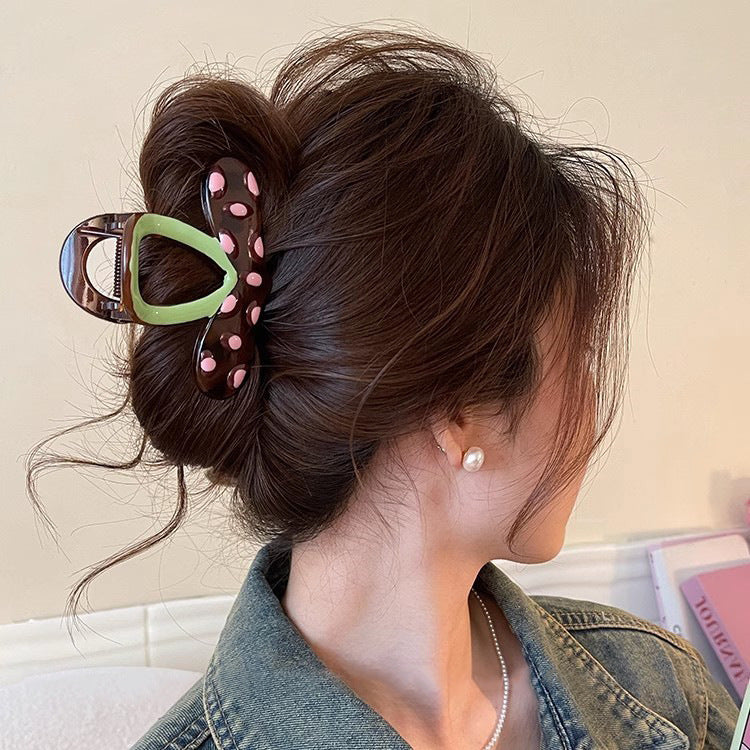 Polka Dot Heart Hair Claw Clip view 6