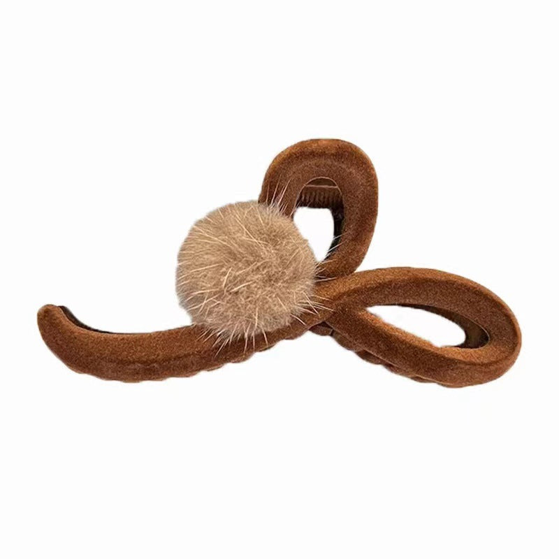 Pom Pom Bow Hair Claw Clip view 5