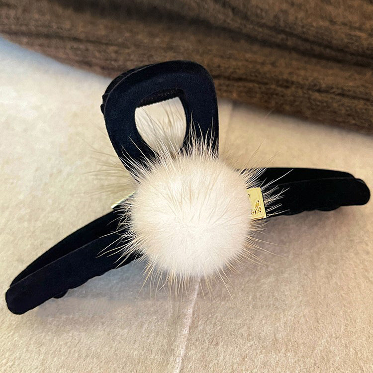 Pom Pom Flocked Hair Claw Clip view 6