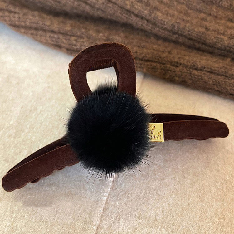 Pom Pom Flocked Hair Claw Clip view 7