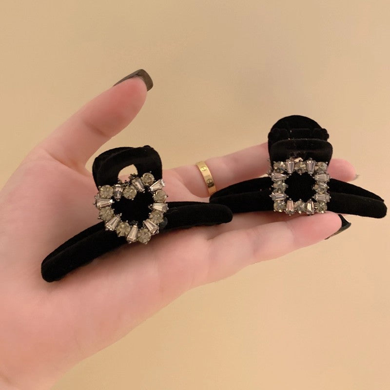 Rhinestone Flocked Mini Hair Claw Clip view 4