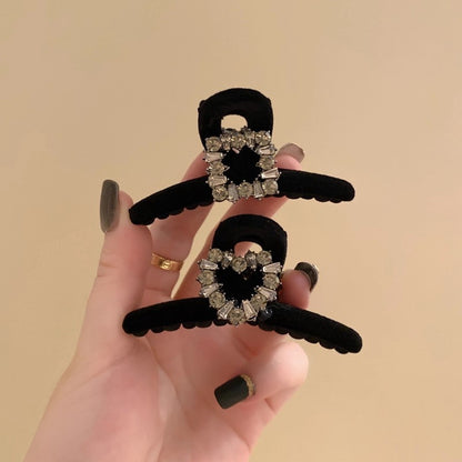 Rhinestone Flocked Mini Hair Claw Clip