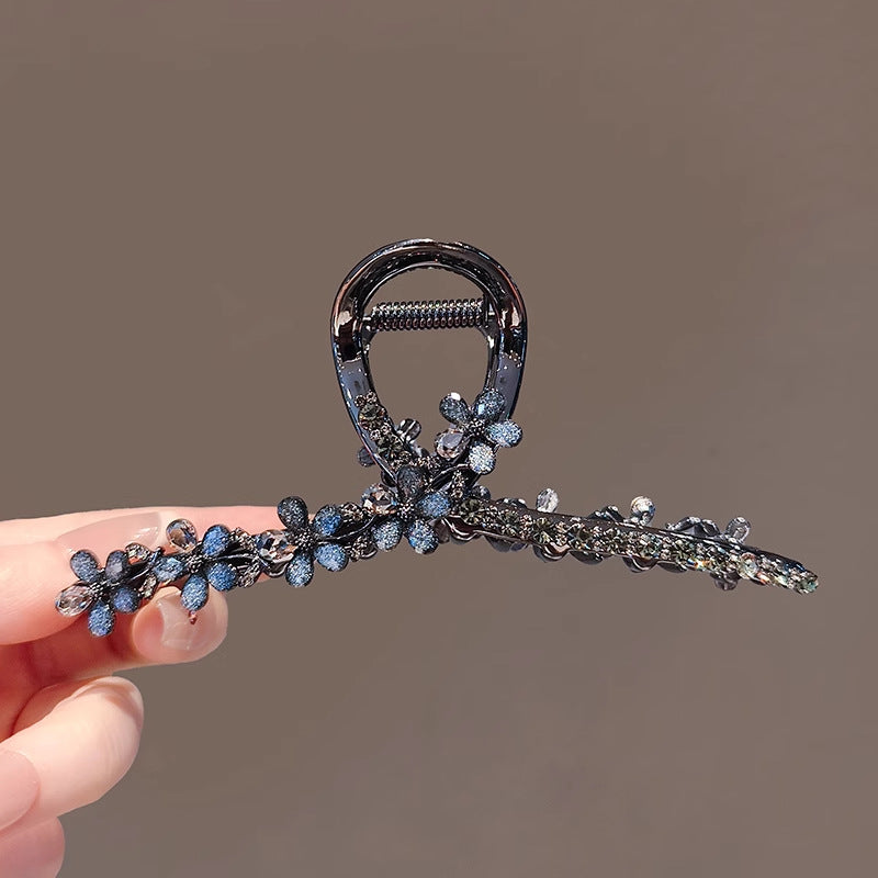 Rhinestone Floral Hair Claw Clip view 2