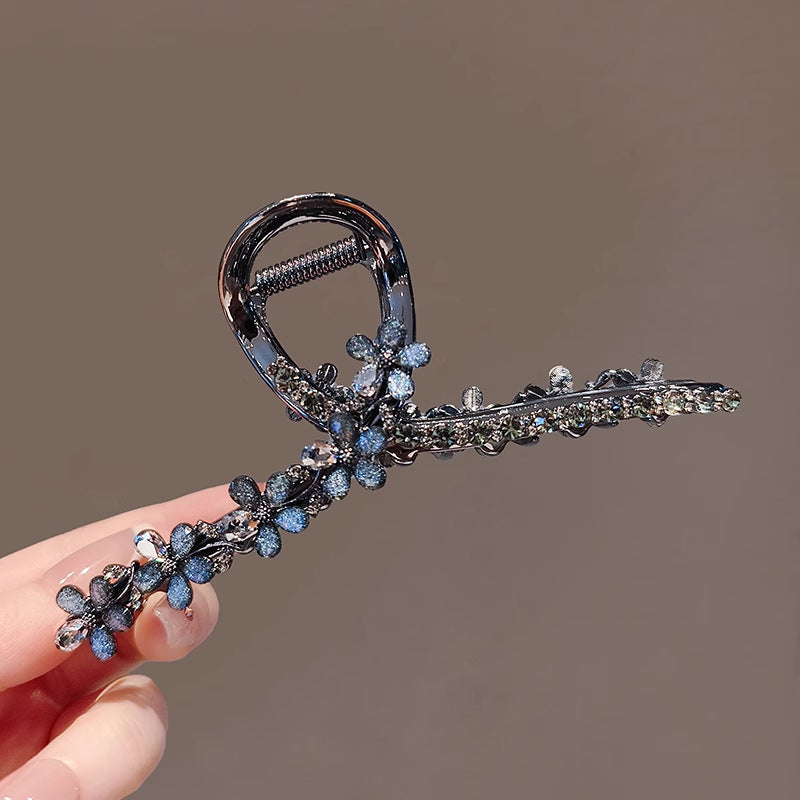Rhinestone Floral Hair Claw Clip view 3