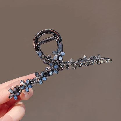 Rhinestone Floral Hair Claw Clip view 3