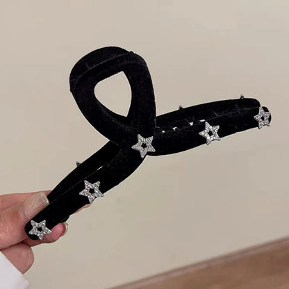 Rhinestone Star Velvet Hair Claw Clip view 6