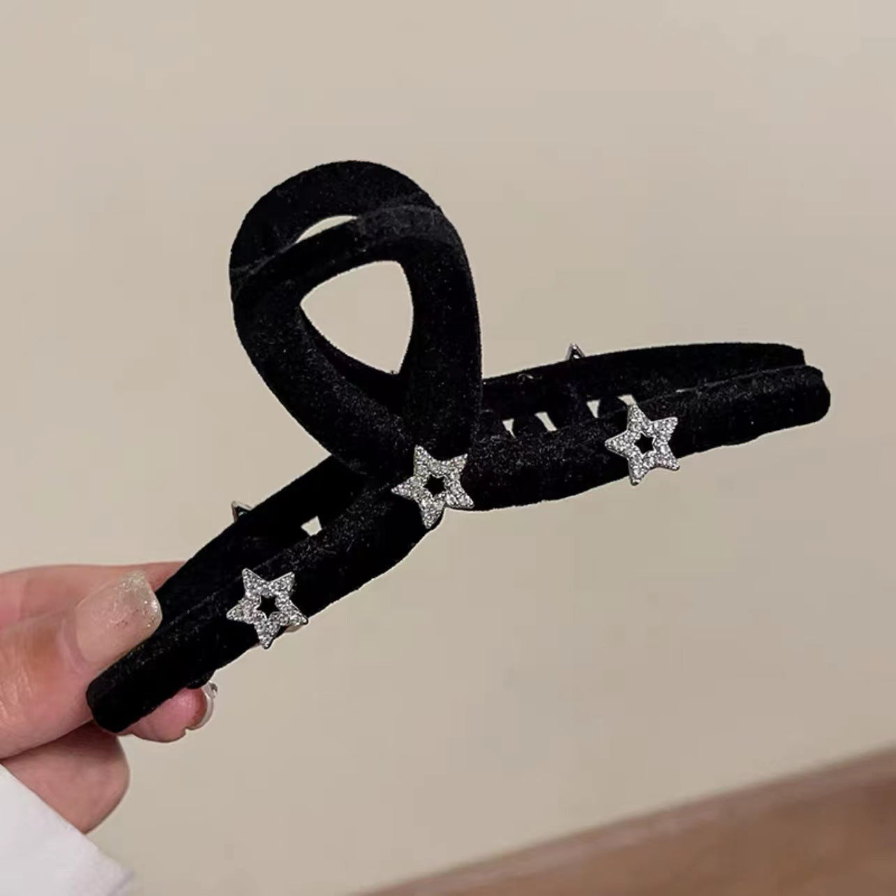 Rhinestone Star Velvet Hair Claw Clip view 7