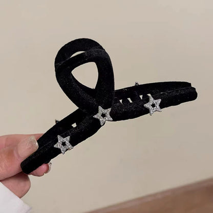 Rhinestone Star Velvet Hair Claw Clip view 7