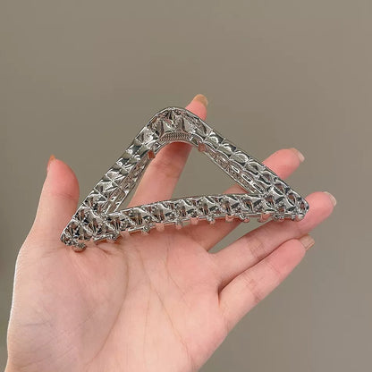 Rhinestone Triangle Metal Hair Claw Clip view 2