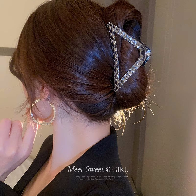 Rhinestone Triangle Metal Hair Claw Clip view 4