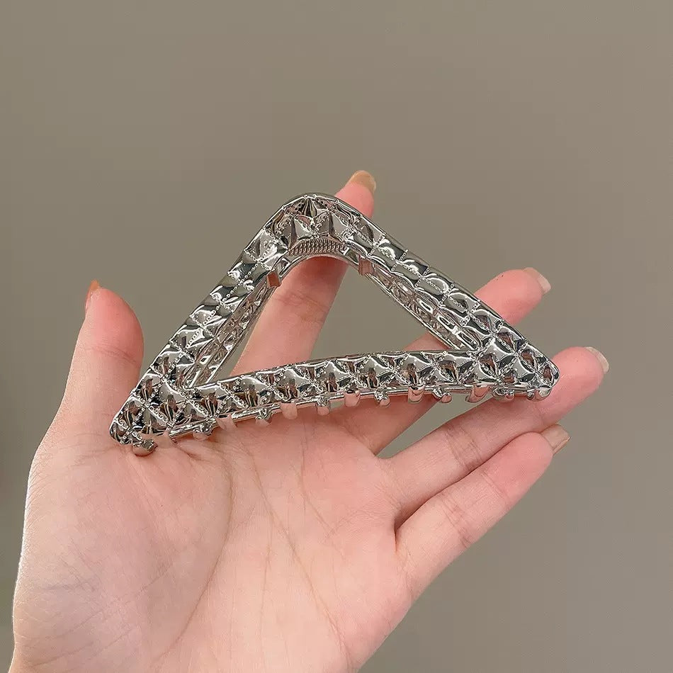 Rhinestone Triangle Metal Hair Claw Clip view 6