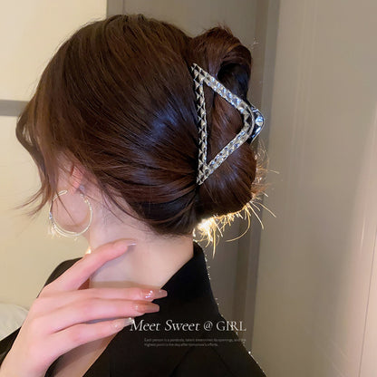 Rhinestone Triangle Metal Hair Claw Clip