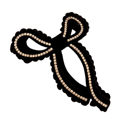 Rhinestone Velvet Bow Hair Claw Clip view 5