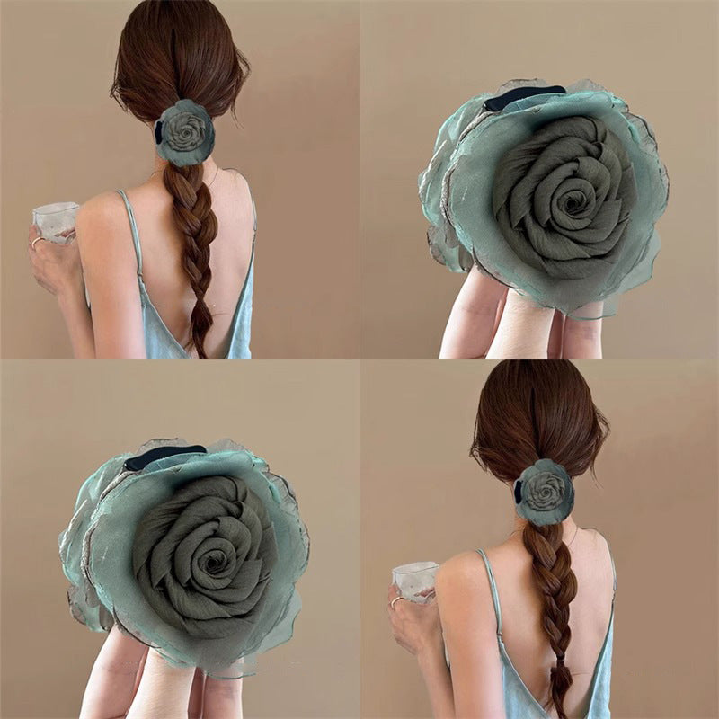 Rose Flower Hair Claw Clip