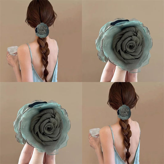 Rose Flower Hair Claw Clip