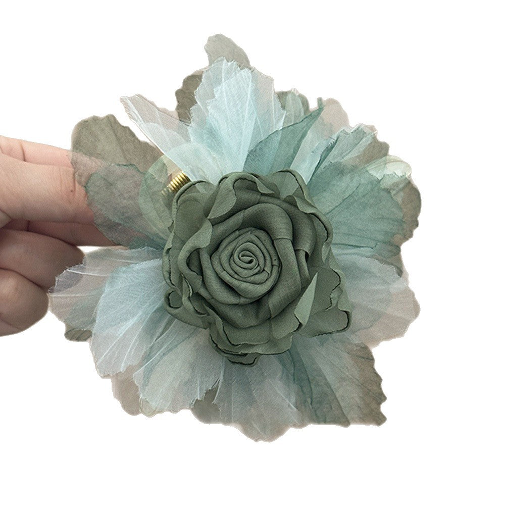 Rose Organza Flower Hair Claw Clip view 5