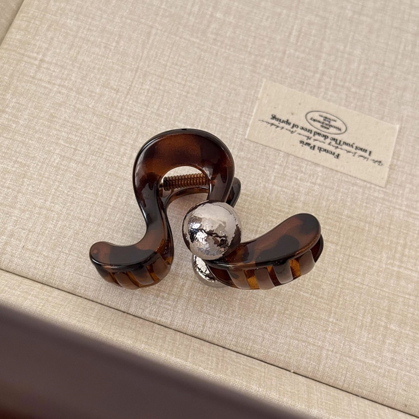 Silver Pearl Hair Claw Clip view 6