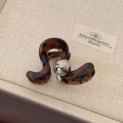 Silver Pearl Hair Claw Clip view 6