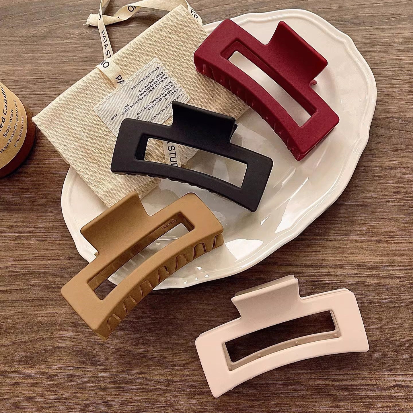 Soft Square Hair Claw Clip view 3