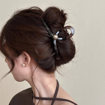 Tortoise Pearl Hair Claw Clip