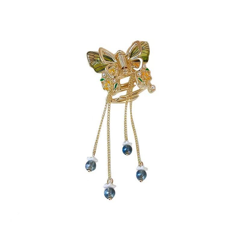Transparent Butterfly Bow Tassel Claw Clip view 5