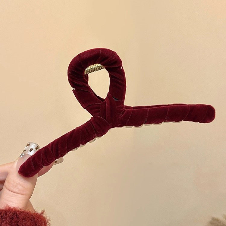 Velvet Cross Hair Claw Clip view 6
