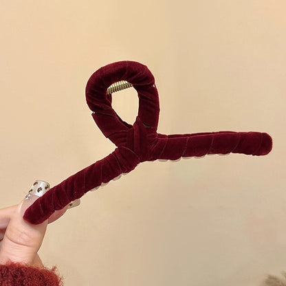 Velvet Cross Hair Claw Clip view 6