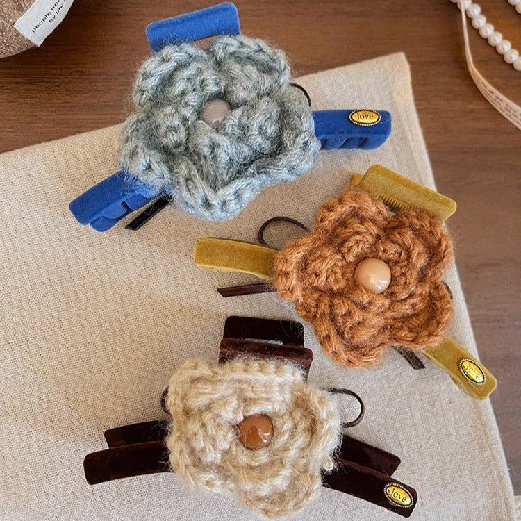 Velvet Flower Hair Claw Clip view 2