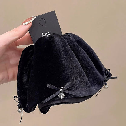 Velvet Skirt Bow Hair Claw Clip view 6