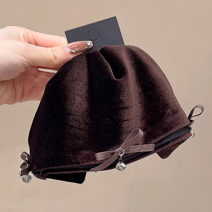 Velvet Skirt Bow Hair Claw Clip view 7
