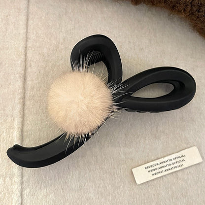 Warm Pom Pom Hair Claw Clip view 7