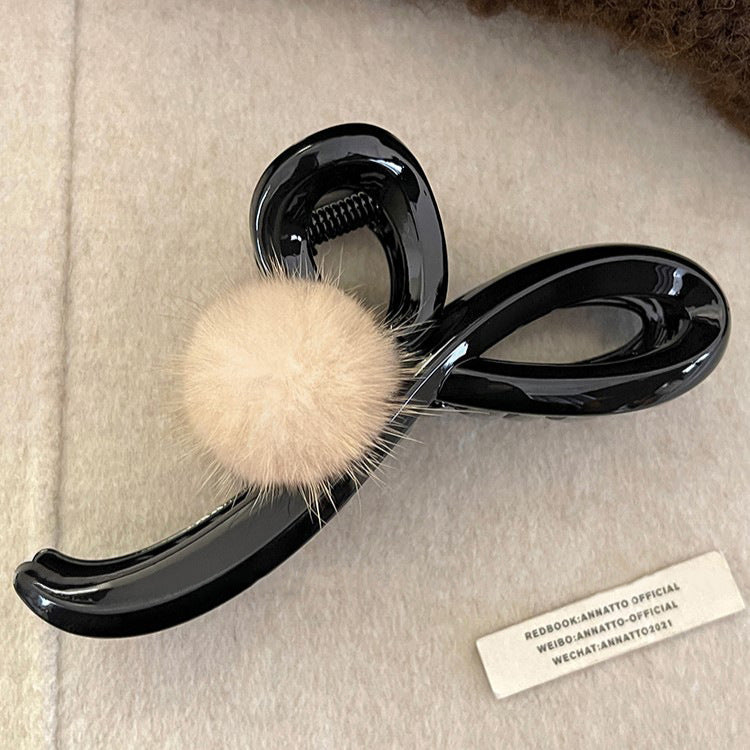 Warm Pom Pom Hair Claw Clip view 8