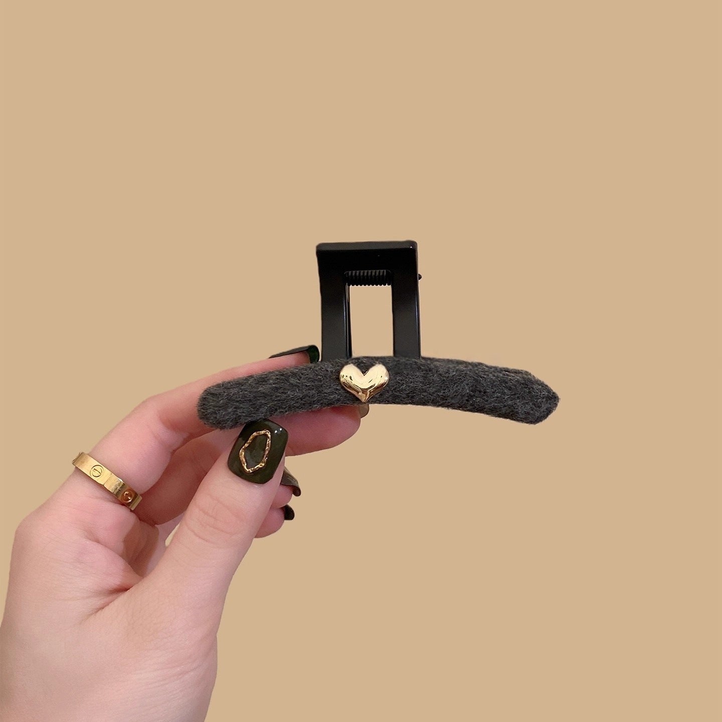 Wool Heart Hair Claw Clip view 6