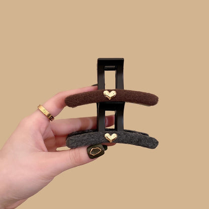 Wool Heart Hair Claw Clip