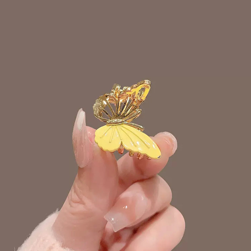 Yellow Butterfly Mini Hair Claw Clip view 2