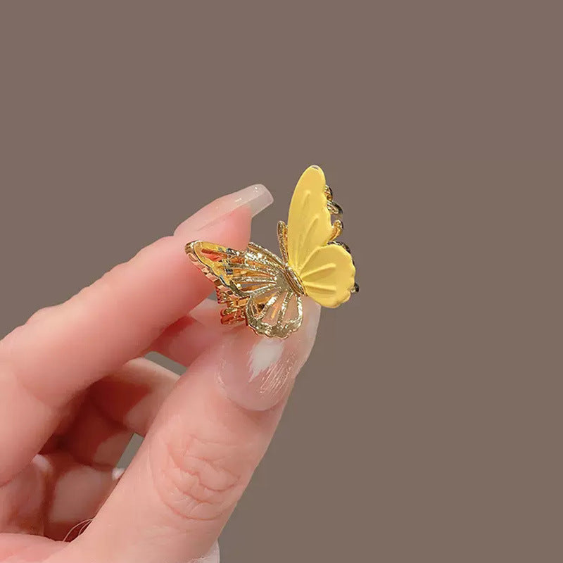 Yellow Butterfly Mini Hair Claw Clip view 4