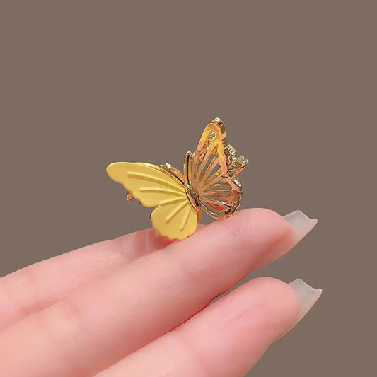 Yellow Butterfly Mini Hair Claw Clip